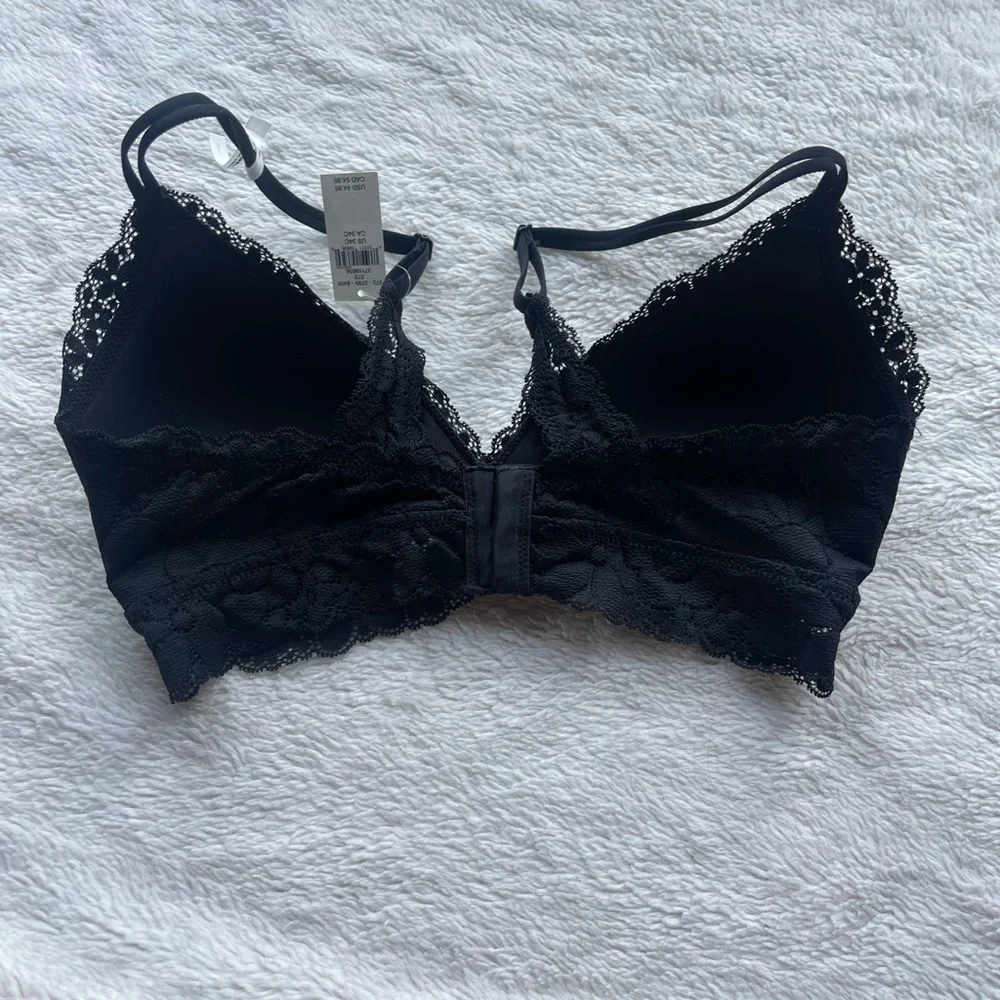 Aerie NWT black wireless floral lace bra